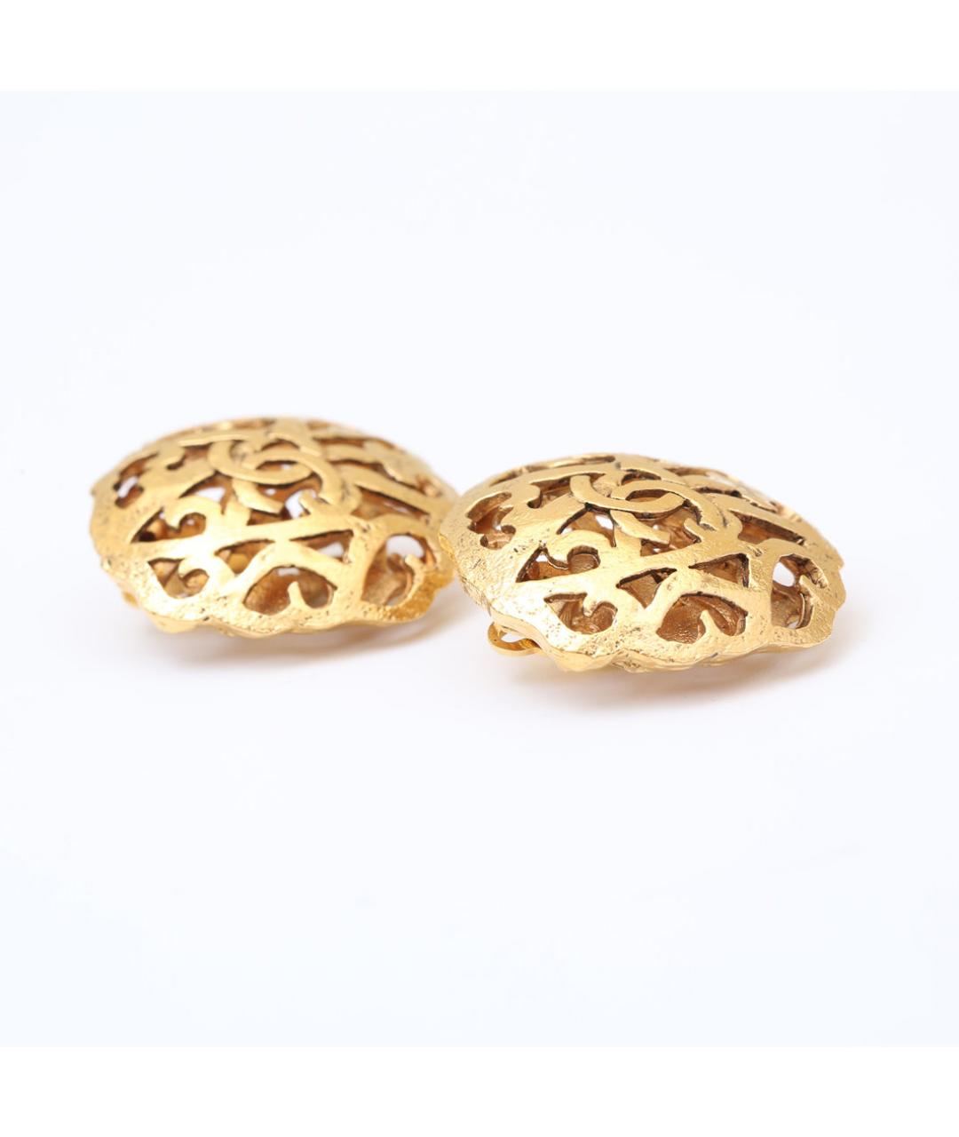 CHANEL Золотые металлические клипсы, фото 3