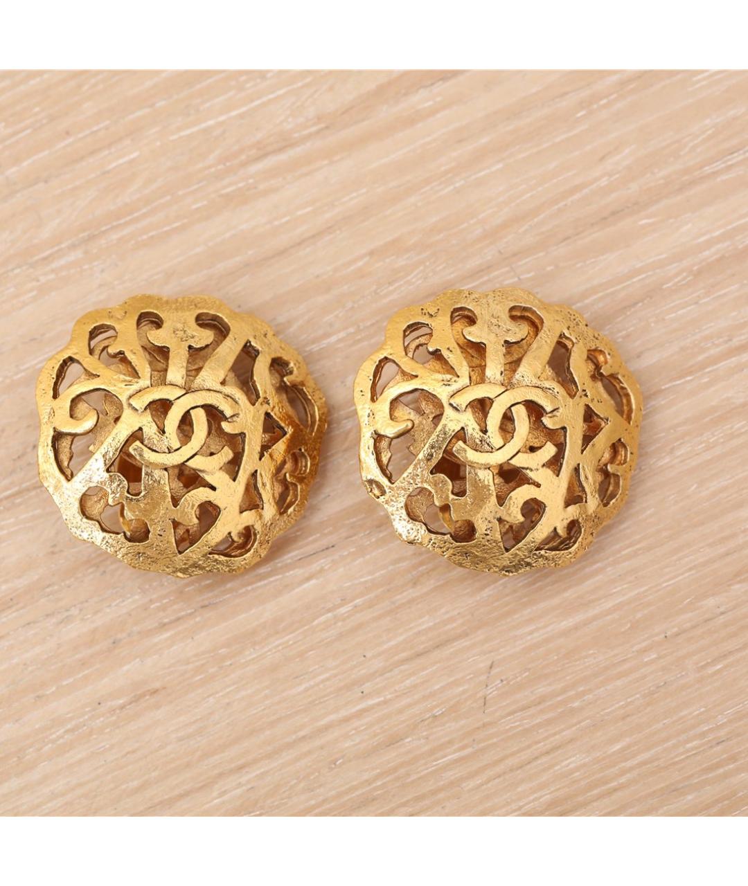 CHANEL Золотые металлические клипсы, фото 2