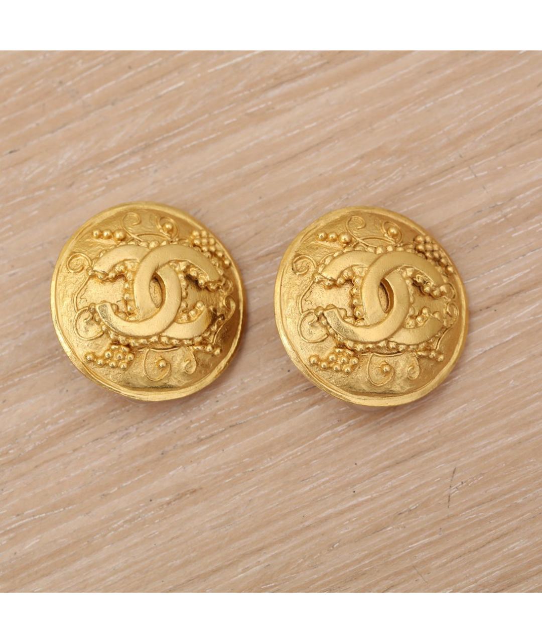 CHANEL Золотые металлические клипсы, фото 2