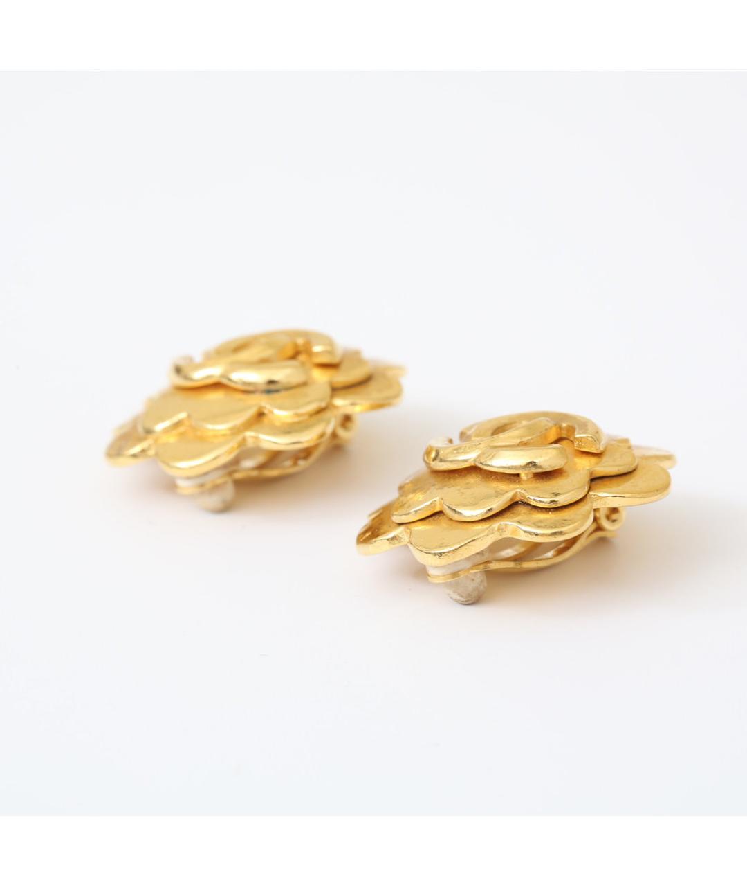 CHANEL Золотые металлические клипсы, фото 3