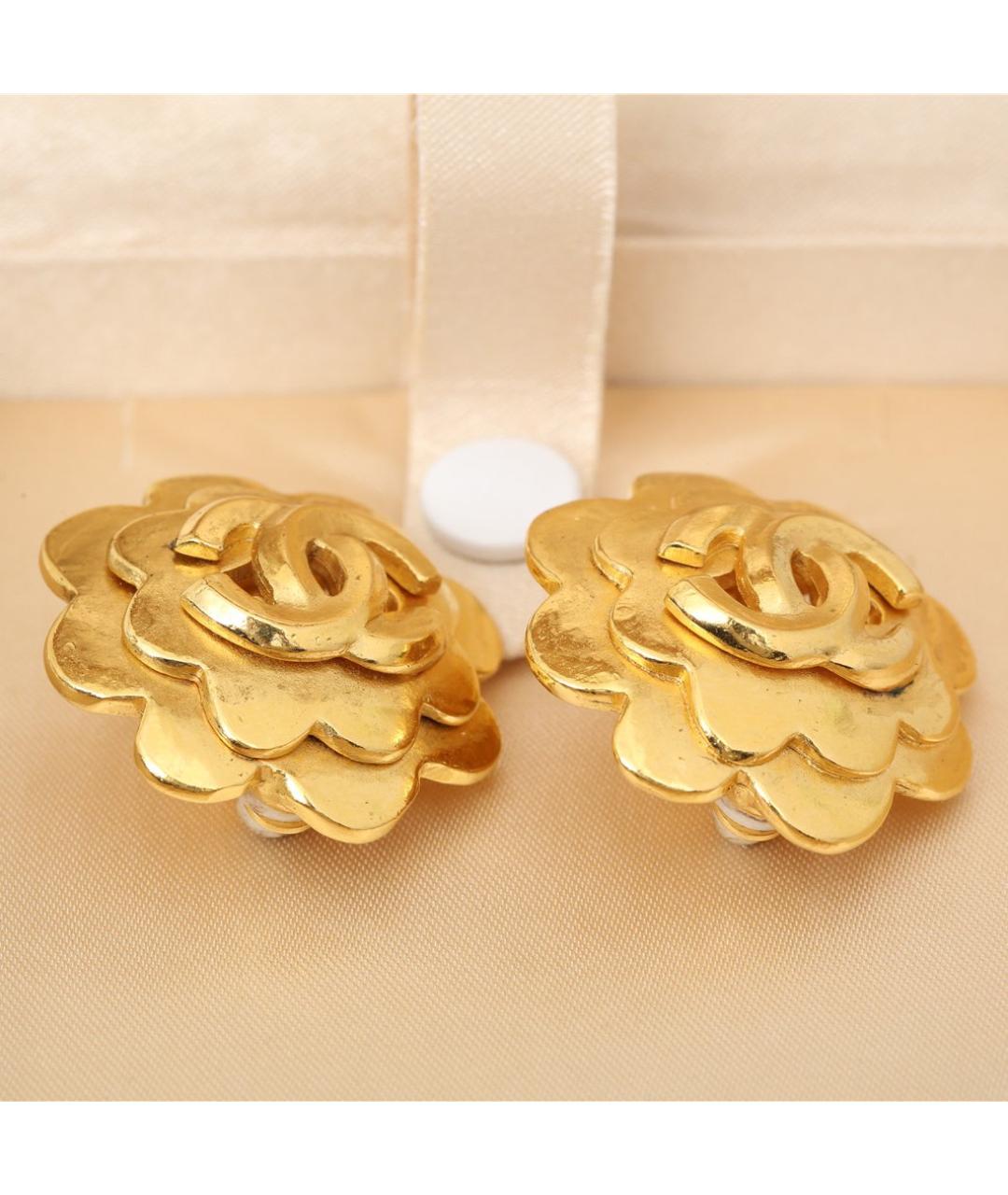 CHANEL Золотые металлические клипсы, фото 2