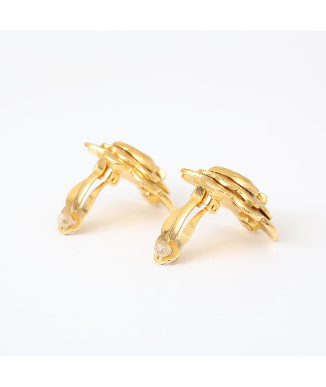 CHANEL Золотые металлические клипсы, фото 5