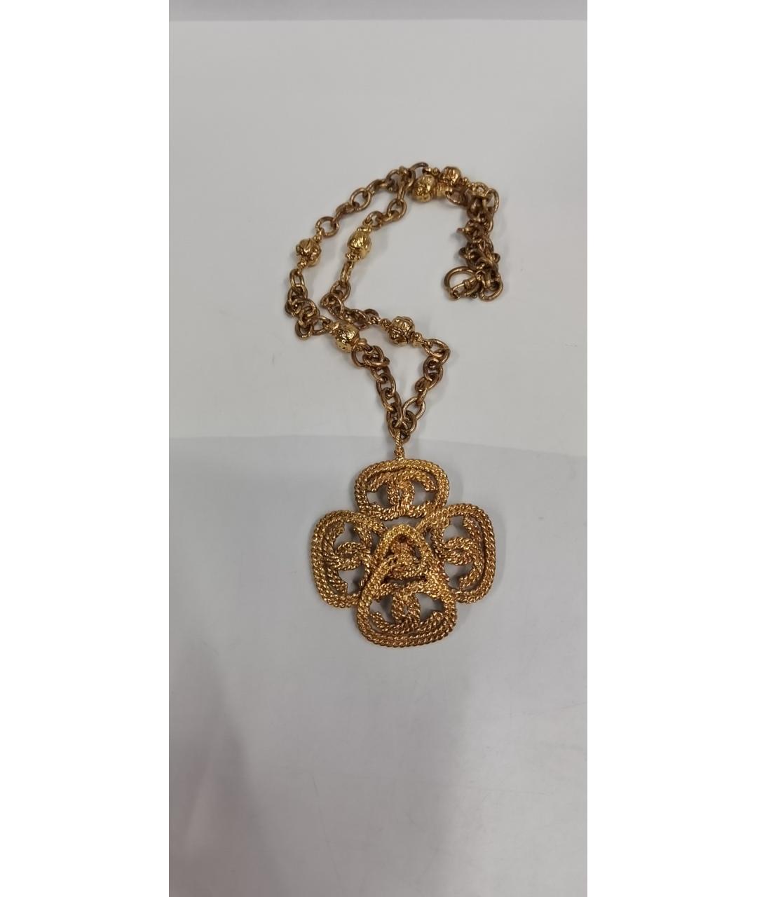 CHANEL Золотое металлическое колье, фото 8