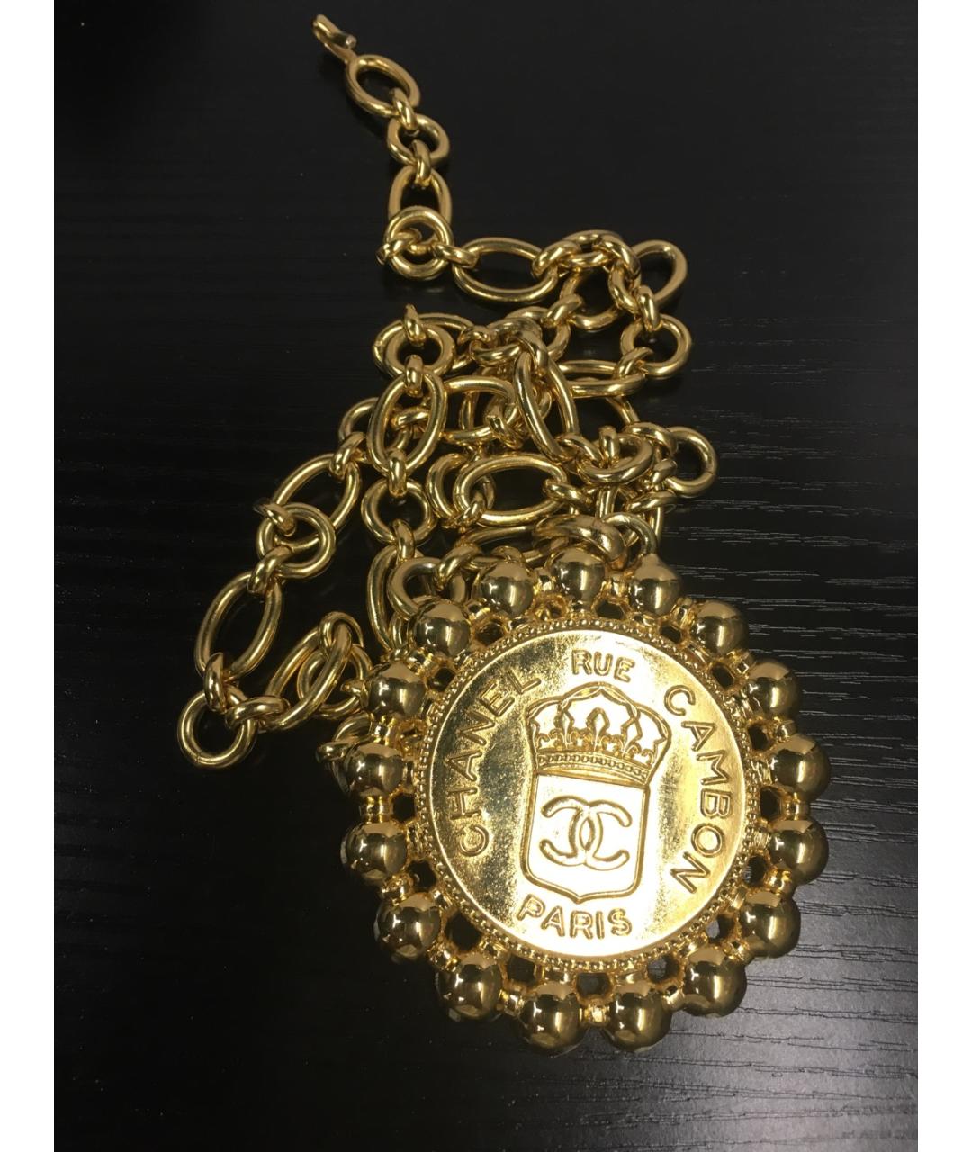 CHANEL Золотое металлическое колье, фото 6