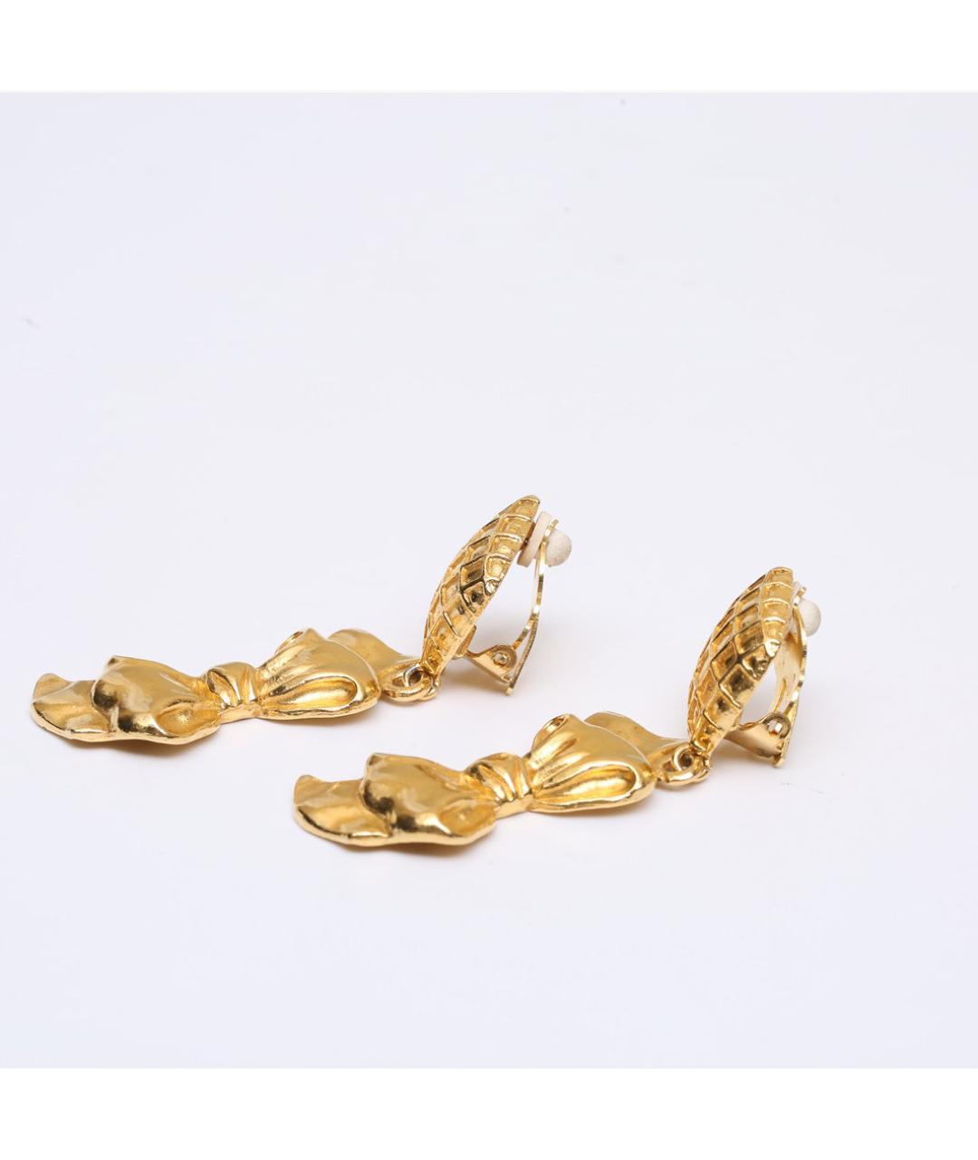 CHANEL Золотые металлические клипсы, фото 3