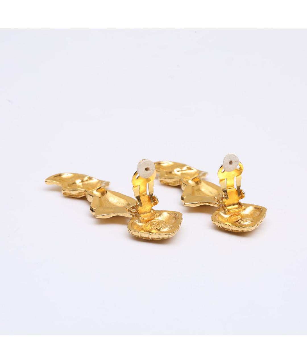 CHANEL Золотые металлические клипсы, фото 6