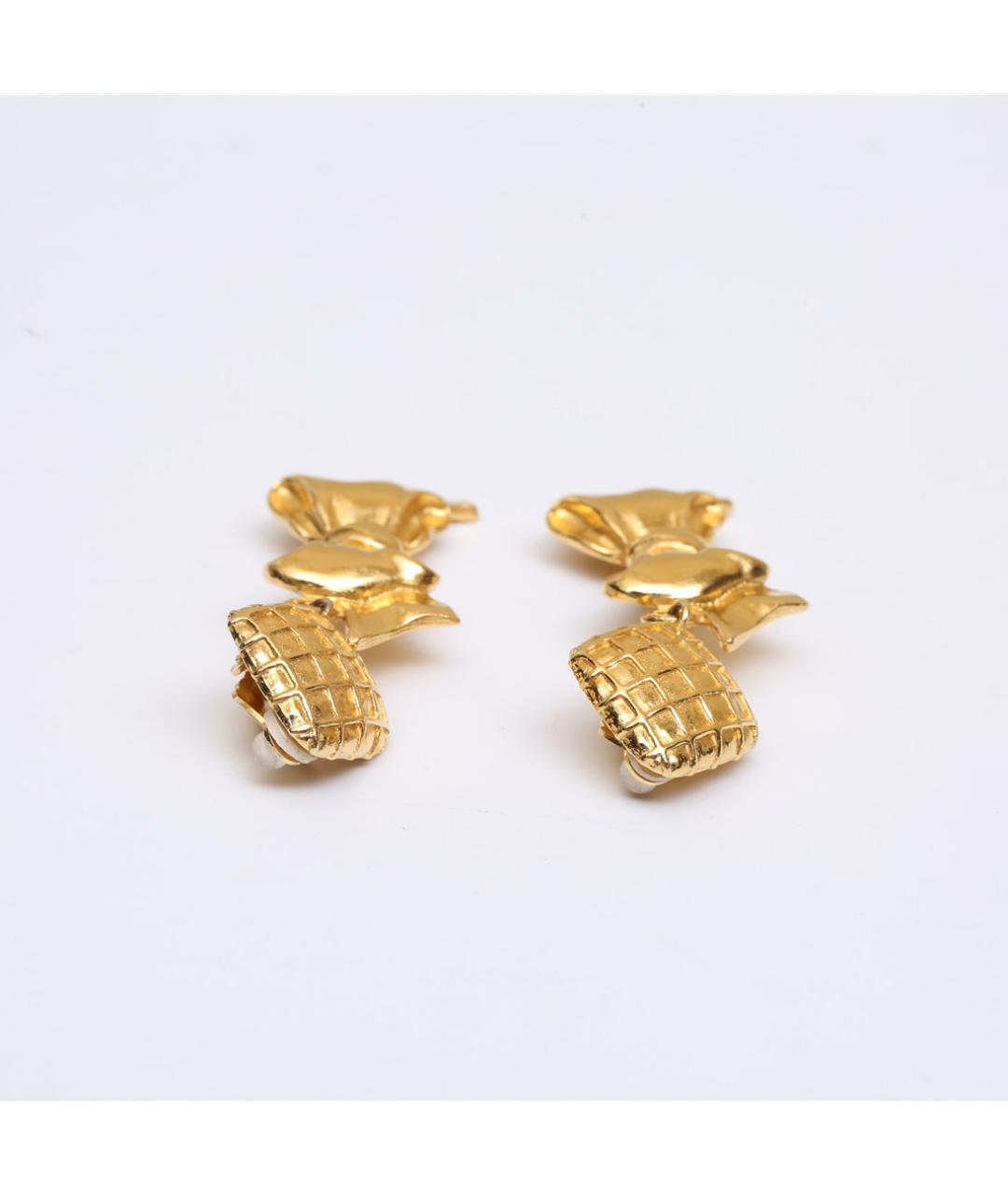 CHANEL Золотые металлические клипсы, фото 4
