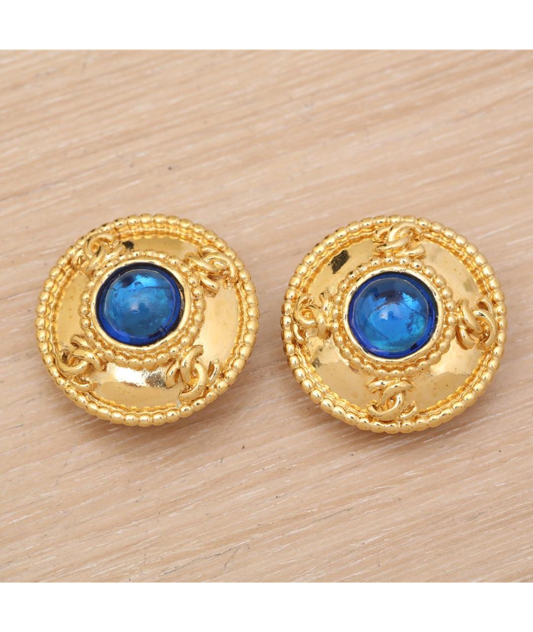 CHANEL Золотые металлические клипсы, фото 2