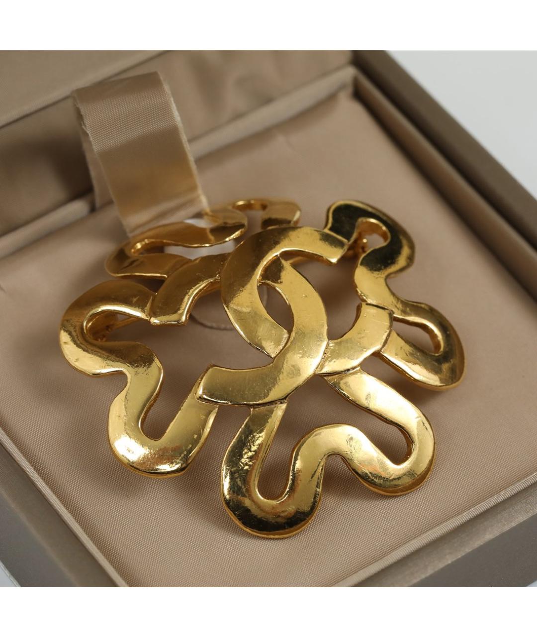 CHANEL Золотая металлическая булавка / брошь, фото 2