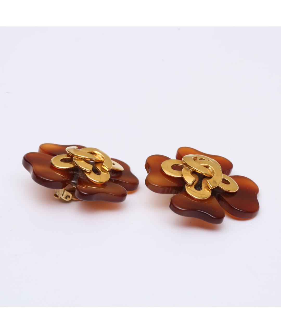 CHANEL Коричневые клипсы, фото 3