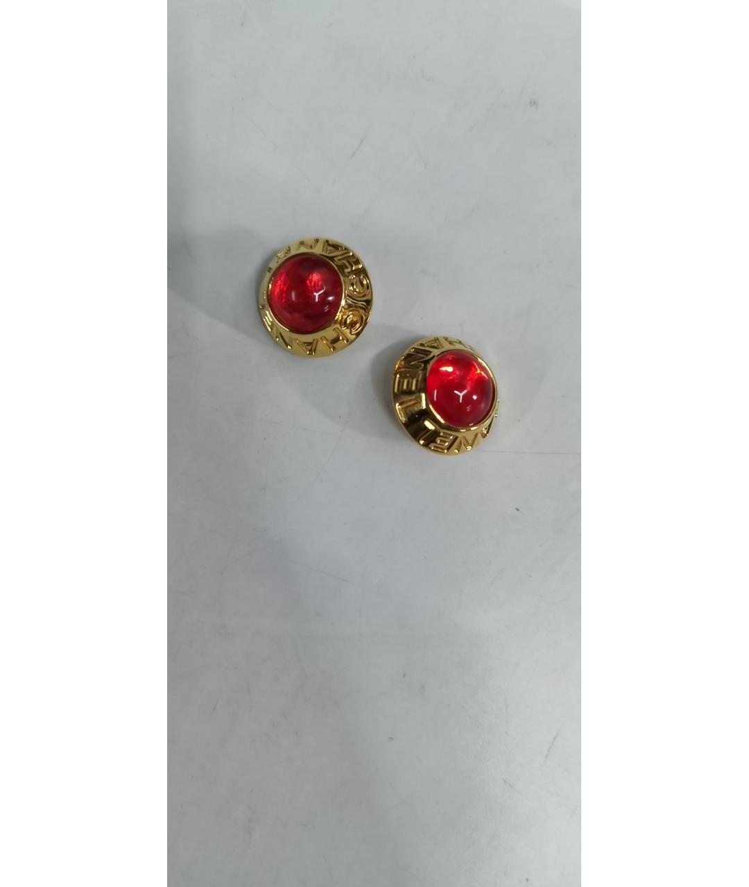 CHANEL Красные металлические клипсы, фото 7