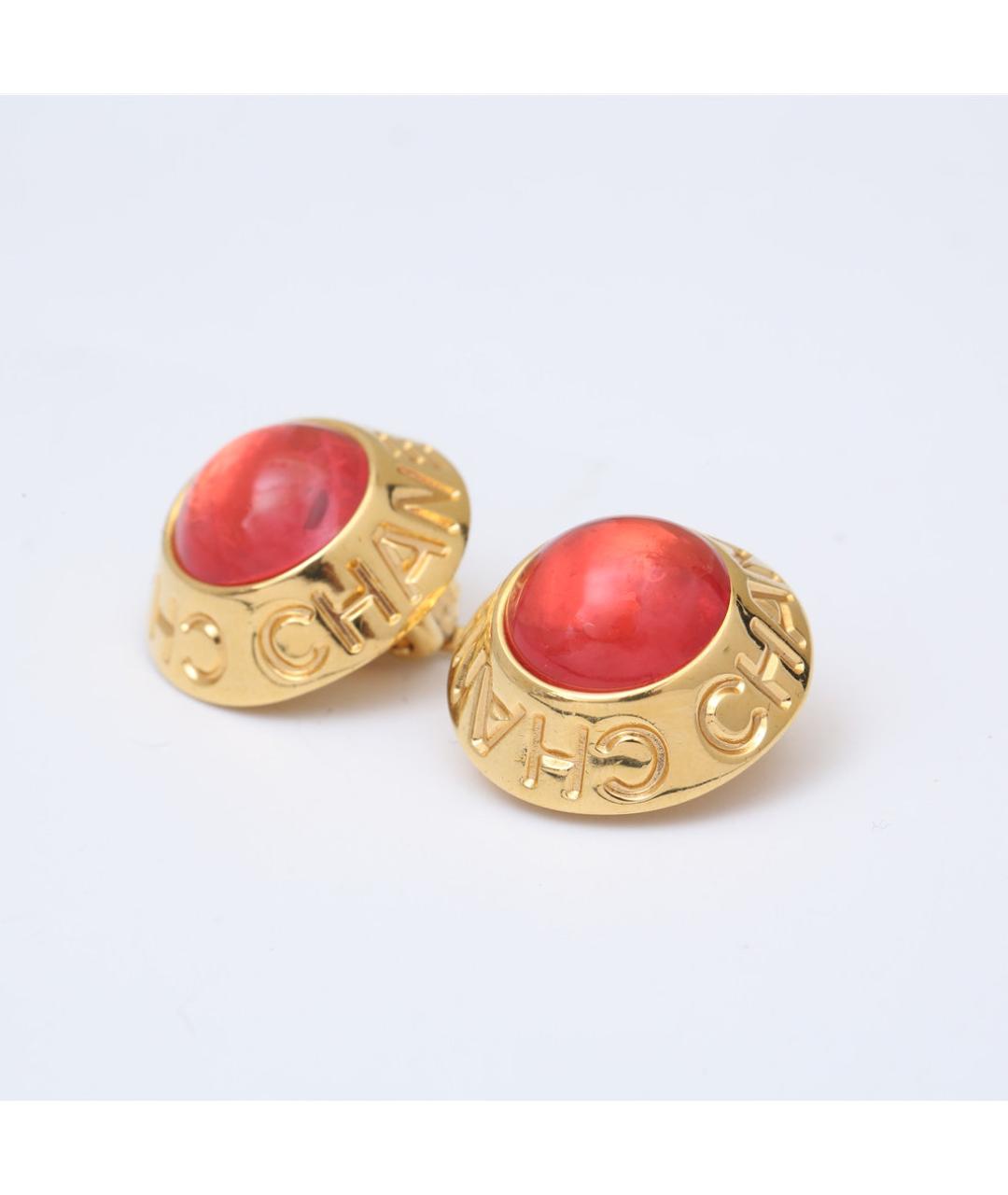 CHANEL Красные металлические клипсы, фото 3
