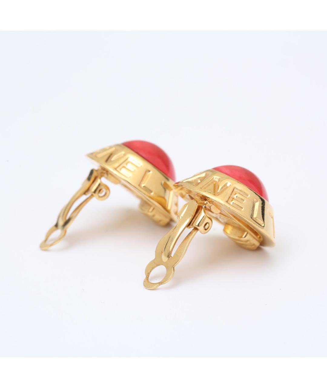 CHANEL Красные металлические клипсы, фото 5