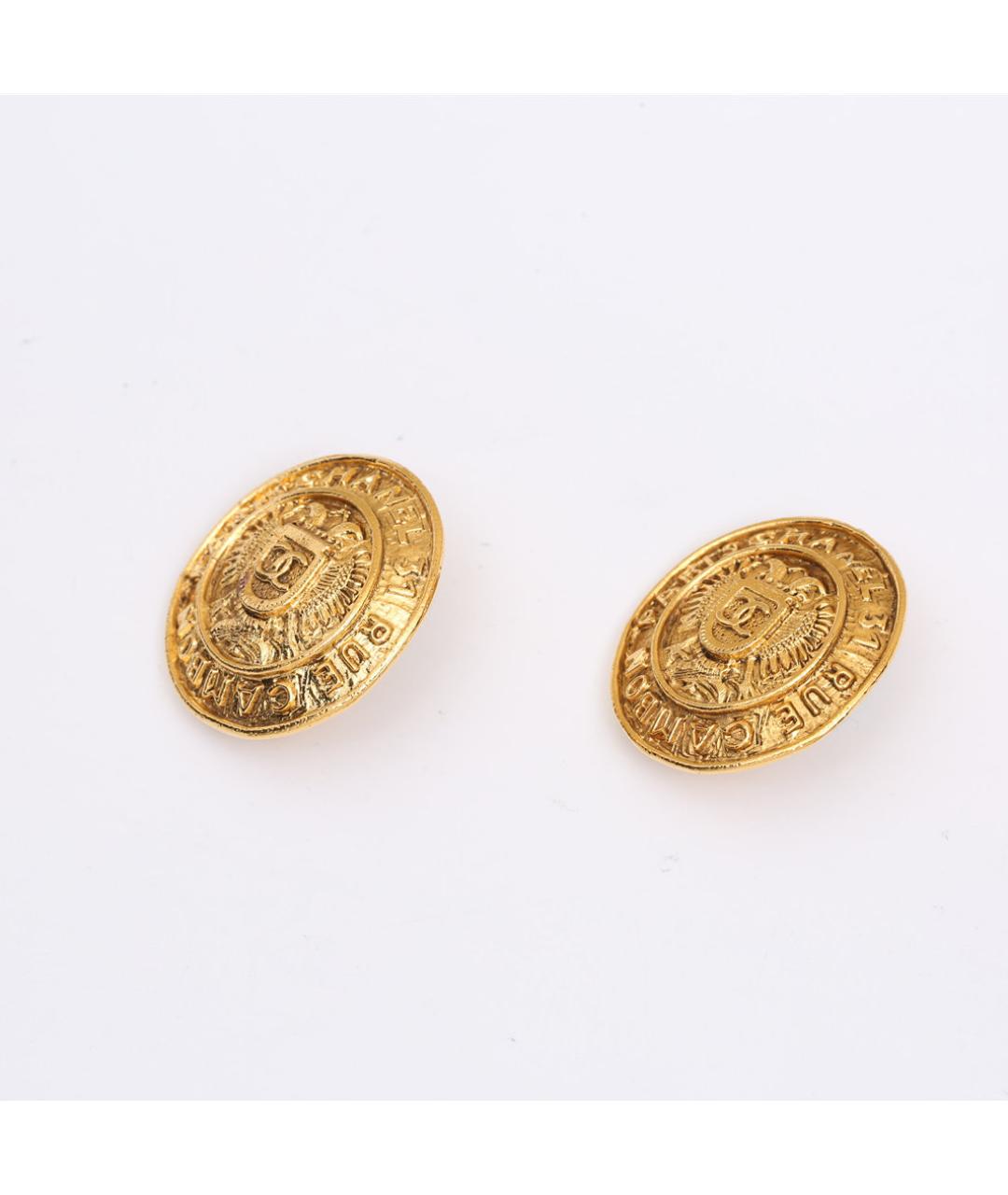 CHANEL Золотые металлические клипсы, фото 3