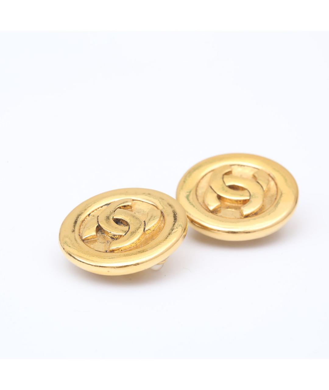 CHANEL Золотые металлические клипсы, фото 3