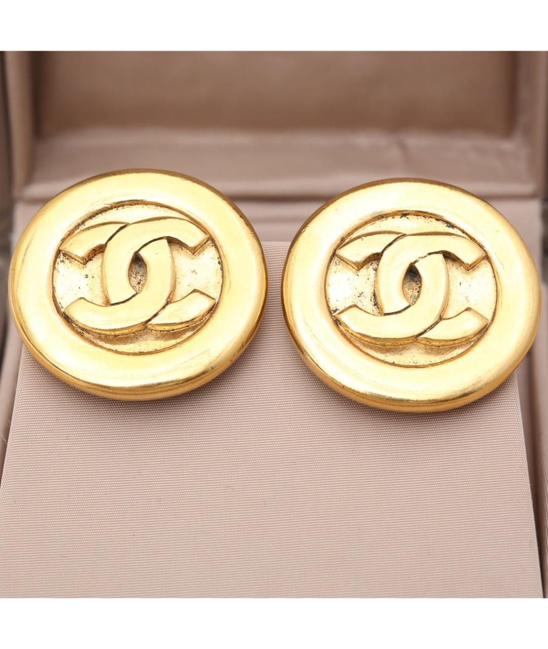 CHANEL Золотые металлические клипсы, фото 2