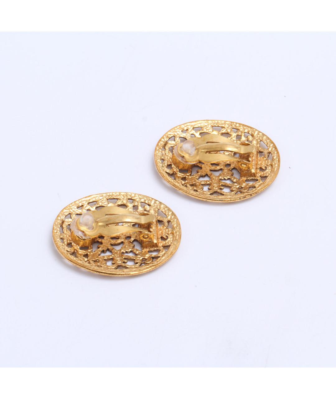 CHANEL Золотые металлические клипсы, фото 6