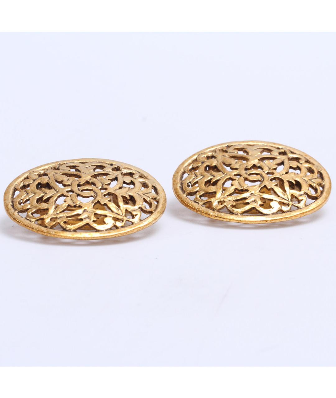 CHANEL Золотые металлические клипсы, фото 4