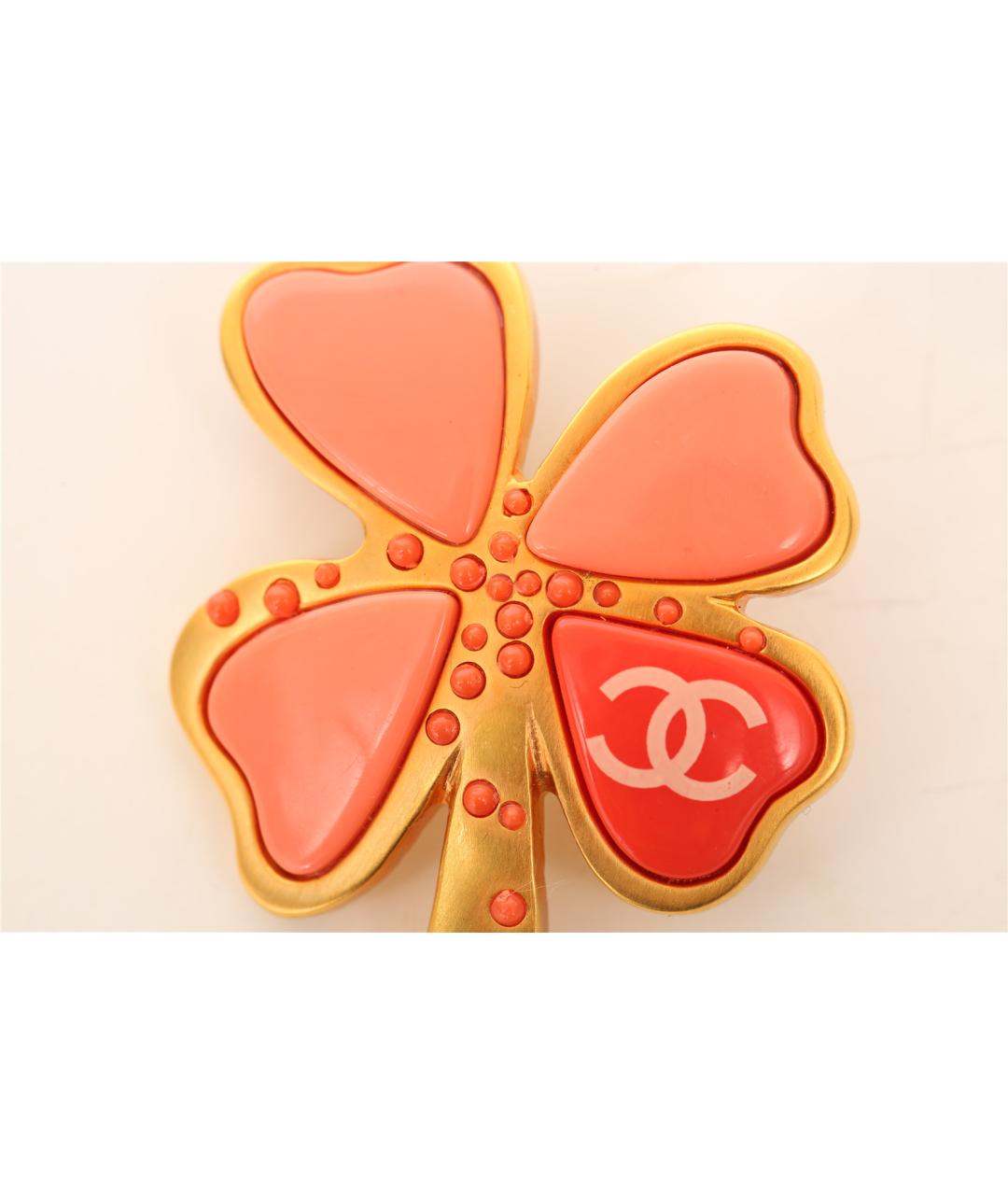 CHANEL Коралловая металлическая булавка / брошь, фото 7