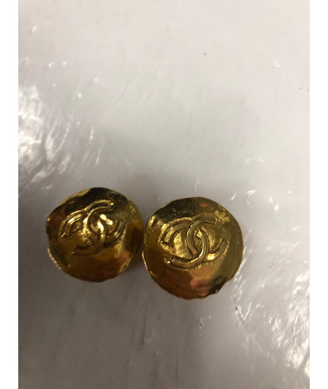 CHANEL Золотые металлические клипсы, фото 6