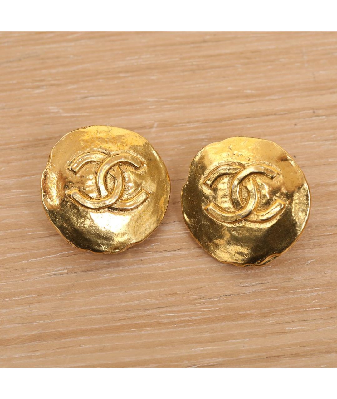 CHANEL Золотые металлические клипсы, фото 2