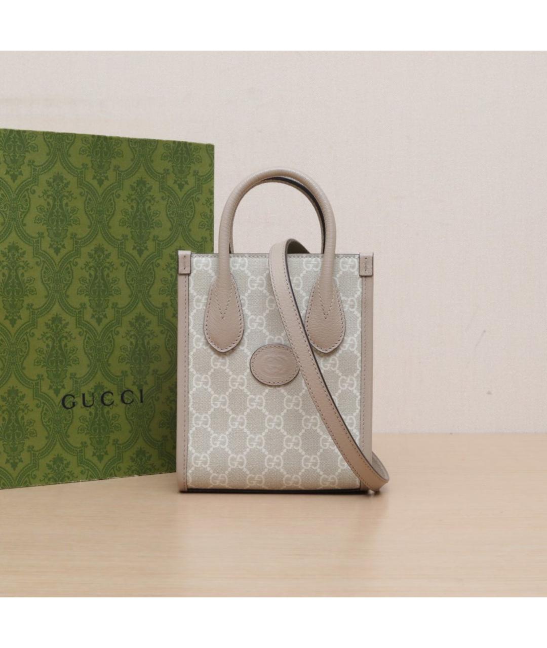 GUCCI Бежевая сумка с короткими ручками, фото 2
