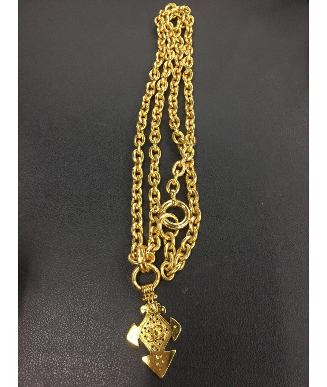 CHANEL Золотое металлическое колье, фото 8