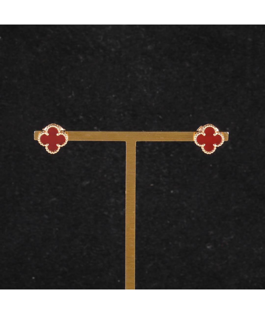 VAN CLEEF & ARPELS Бордовые серьги из розового золота, фото 2