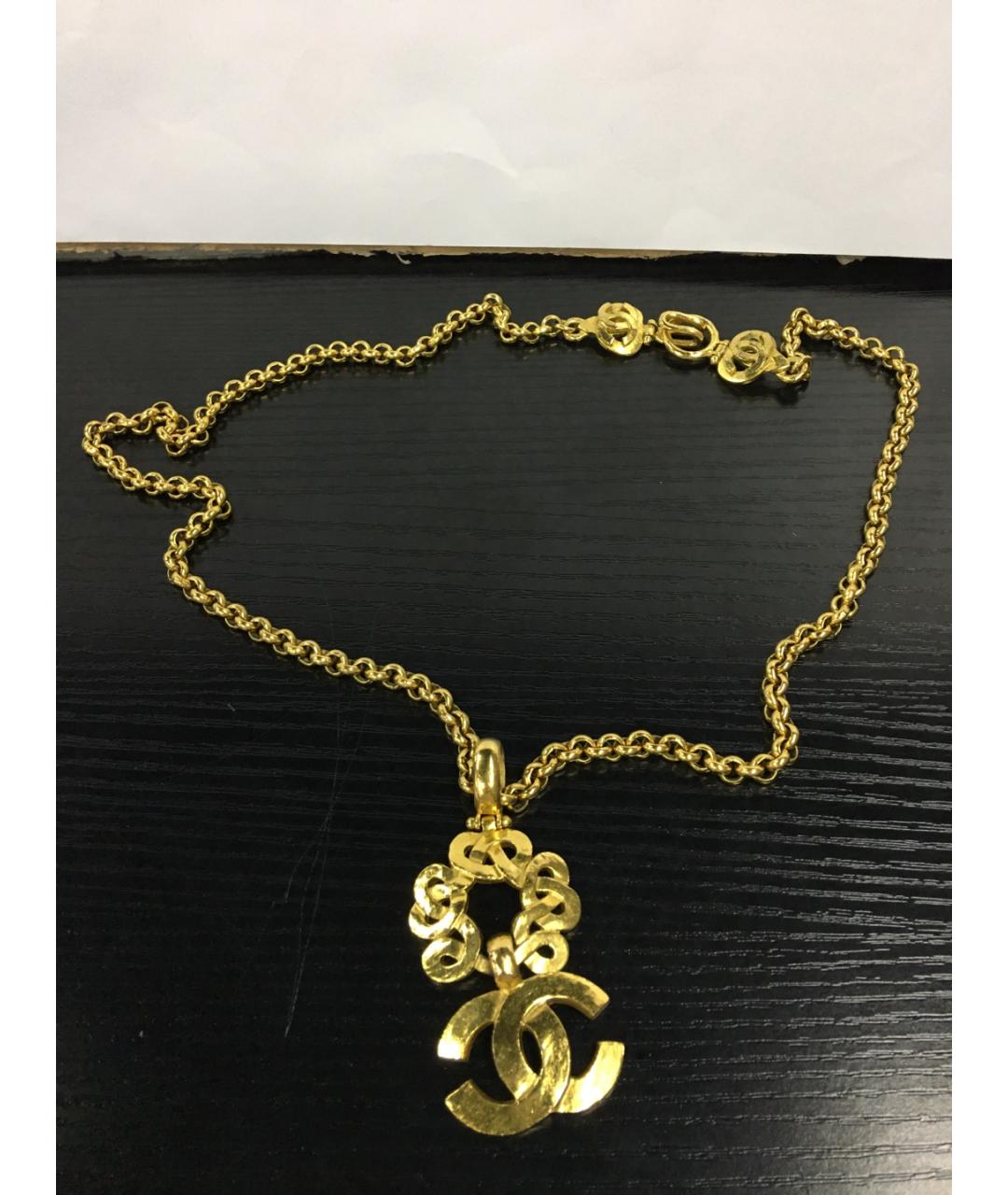 CHANEL Золотое металлическое колье, фото 8