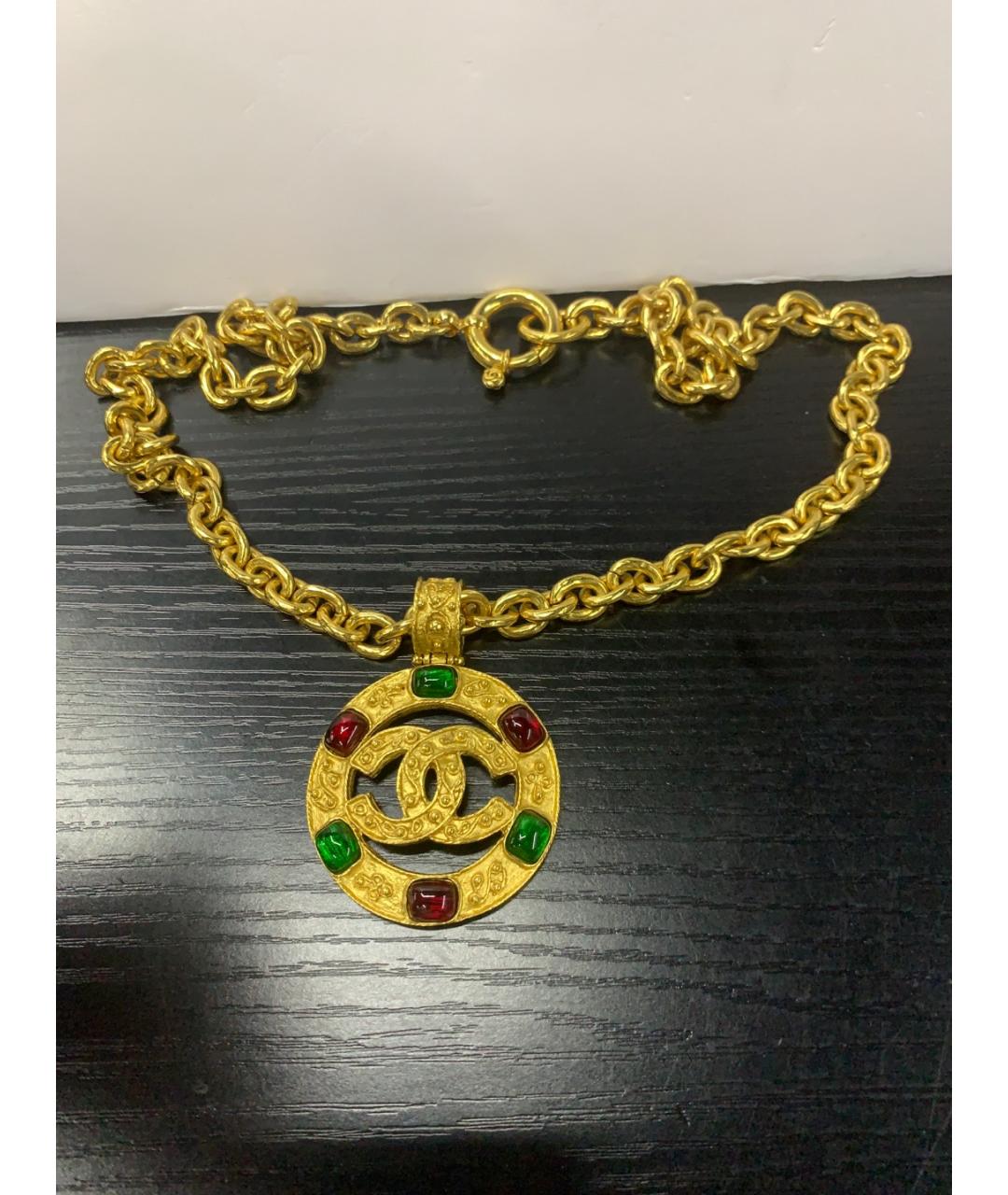 CHANEL Золотое металлическое колье, фото 6