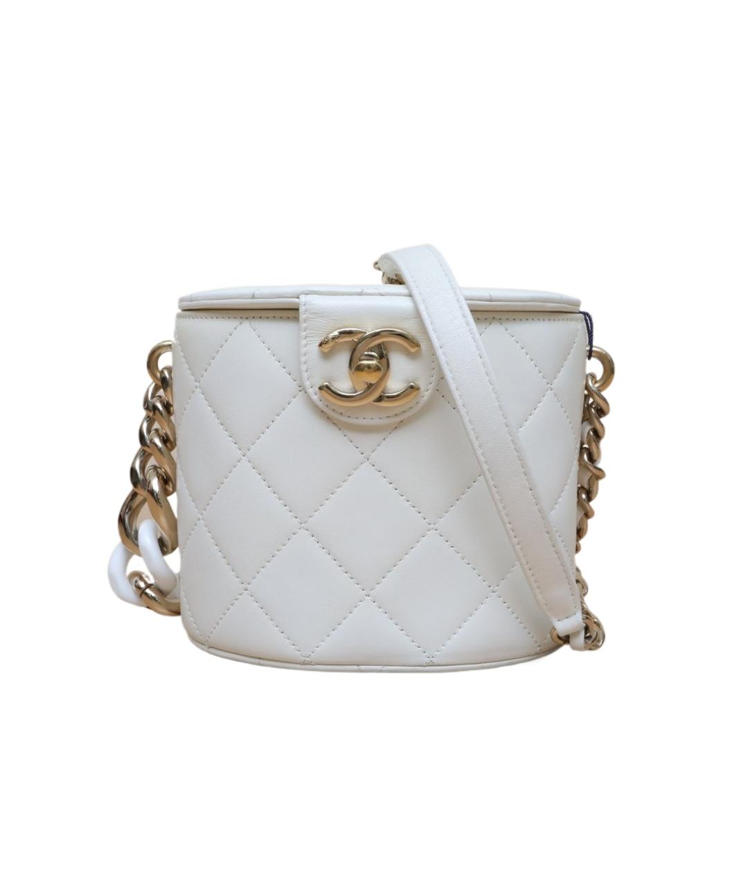 CHANEL Белая кожаная сумка через плечо, фото 1