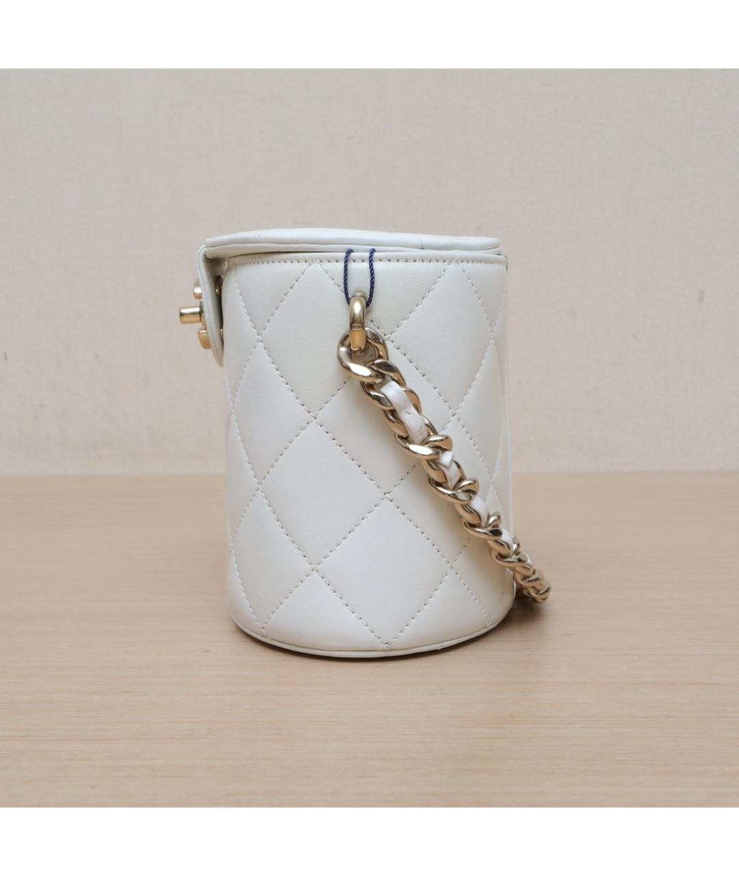 CHANEL Белая кожаная сумка через плечо, фото 5