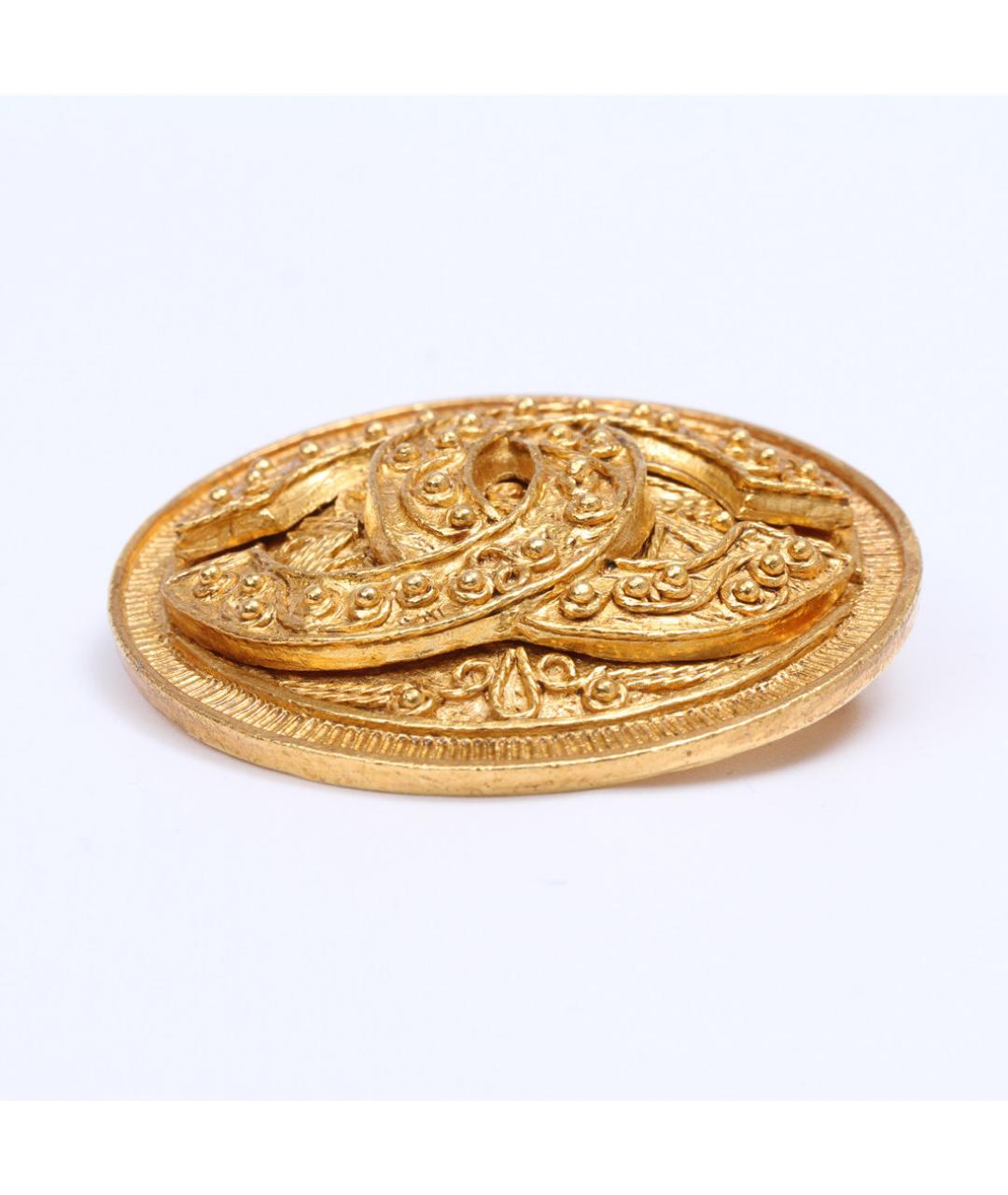 CHANEL Золотая металлическая булавка / брошь, фото 3