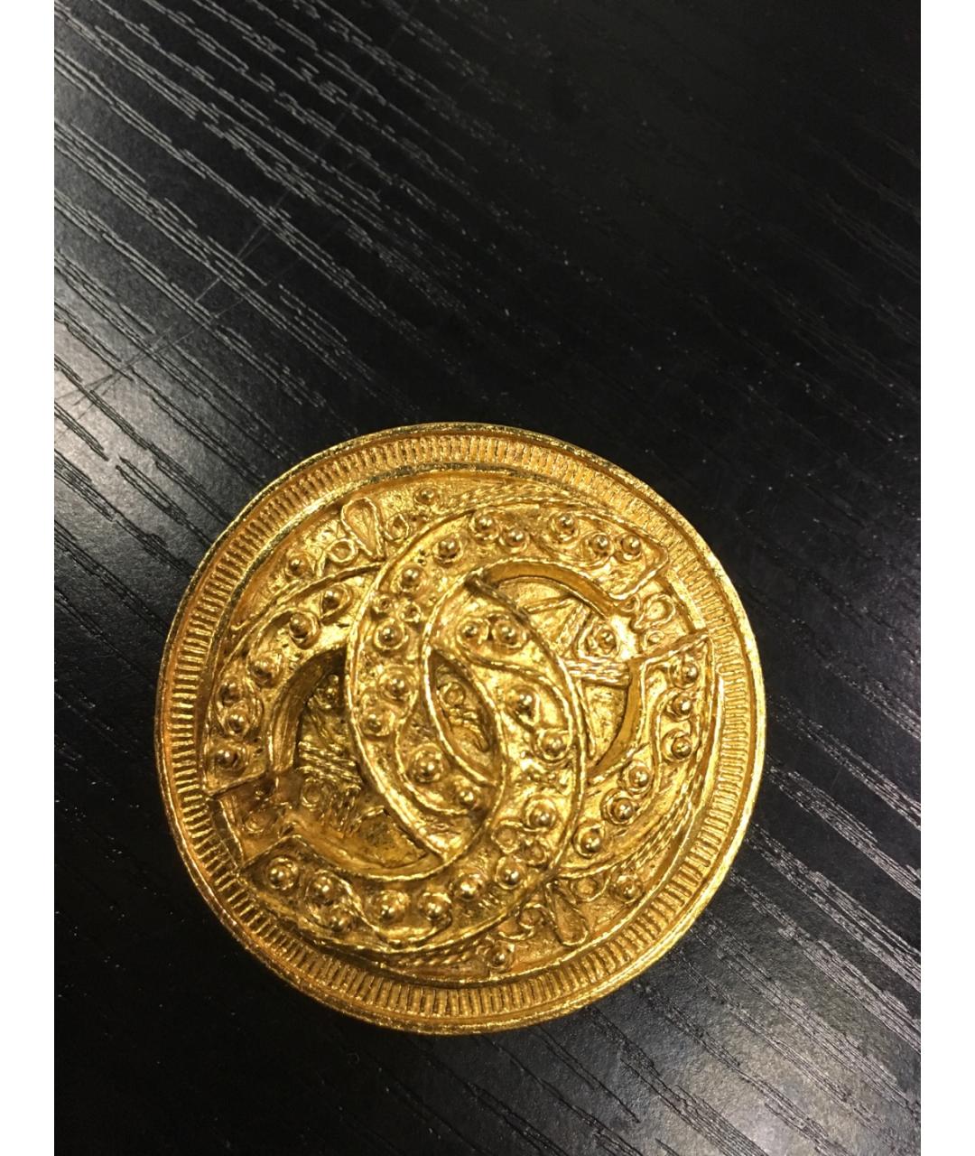 CHANEL Золотая металлическая булавка / брошь, фото 8