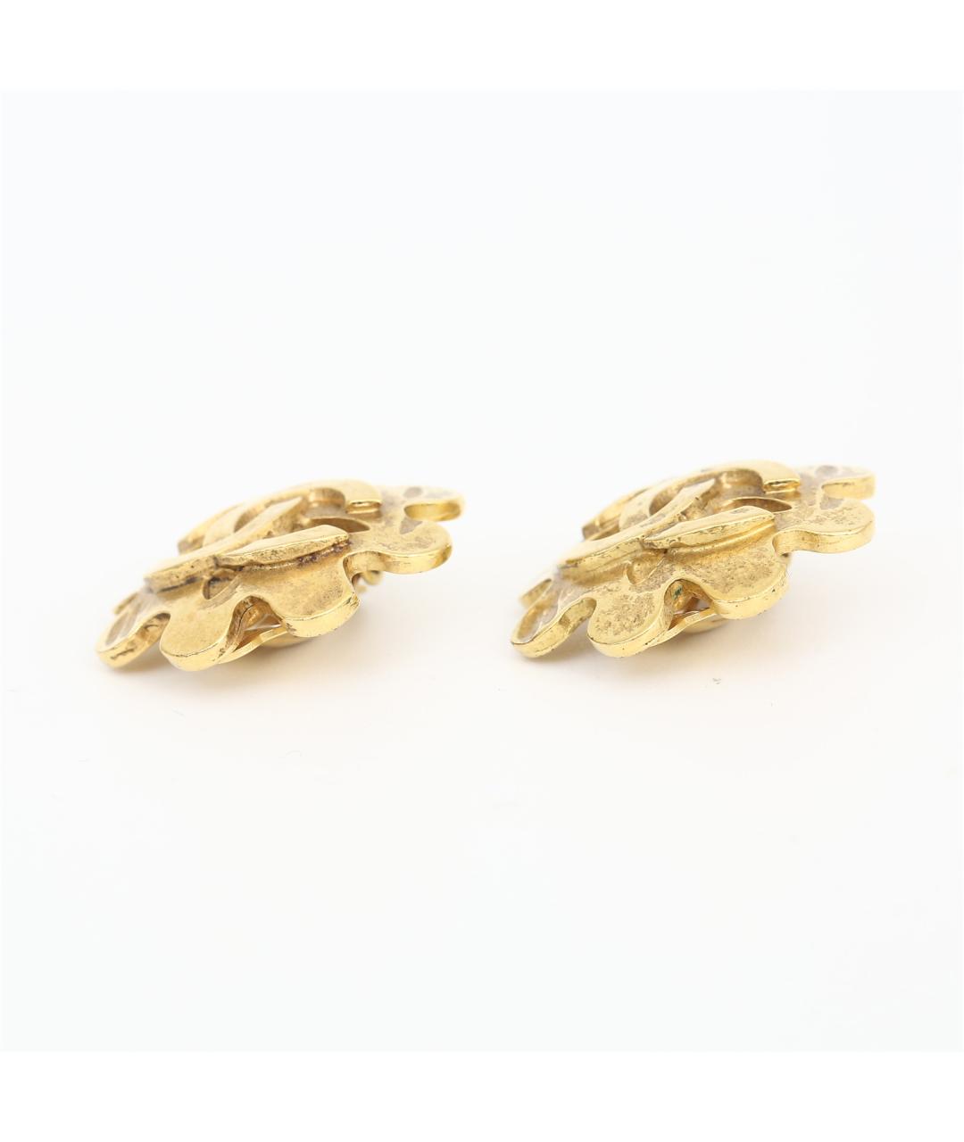 CHANEL Золотые металлические клипсы, фото 3