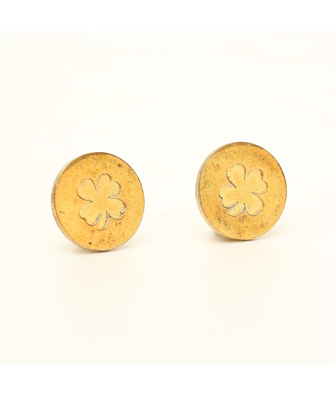 CHANEL Золотые металлические клипсы, фото 3