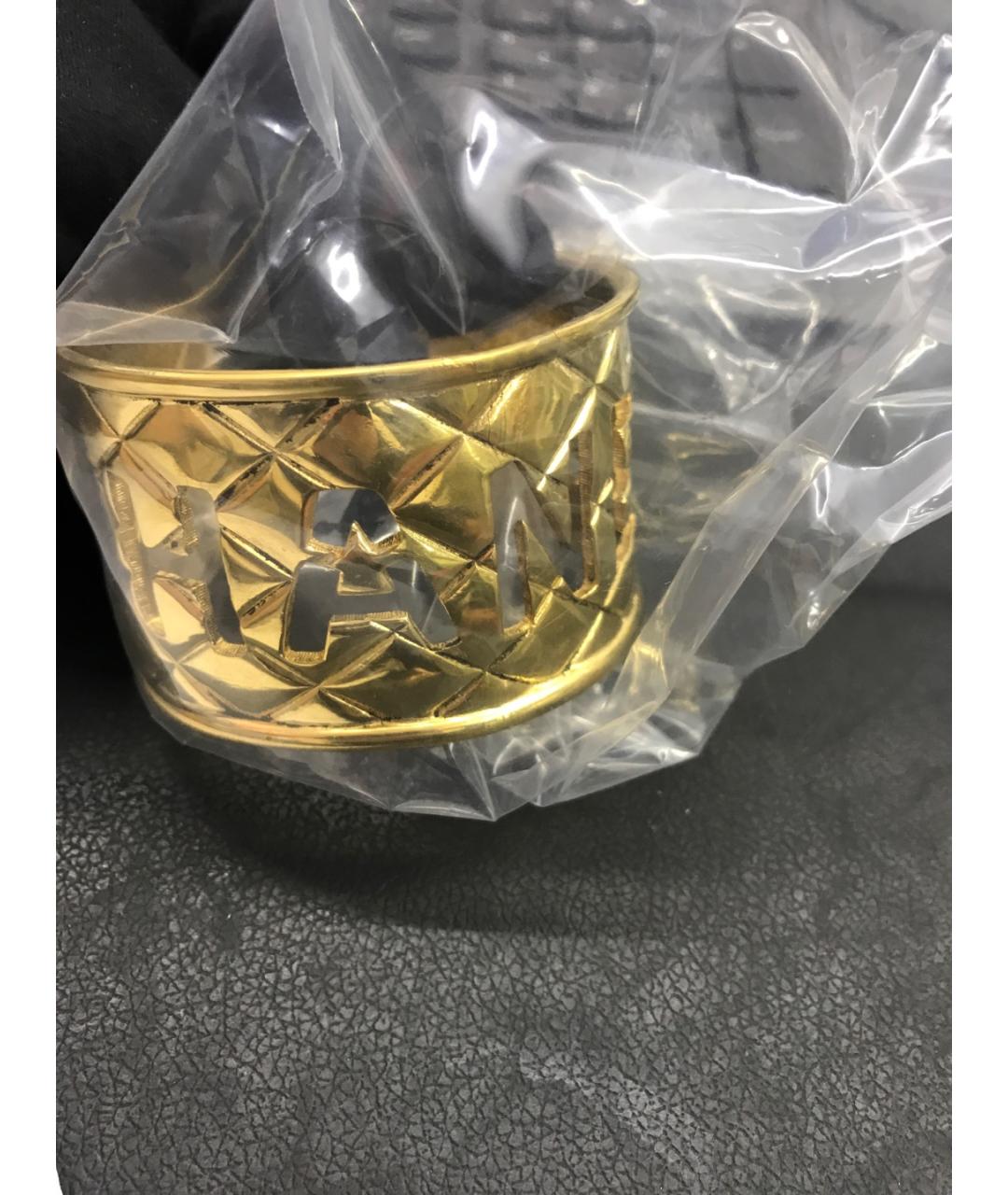 CHANEL Золотой металлический браслет, фото 7