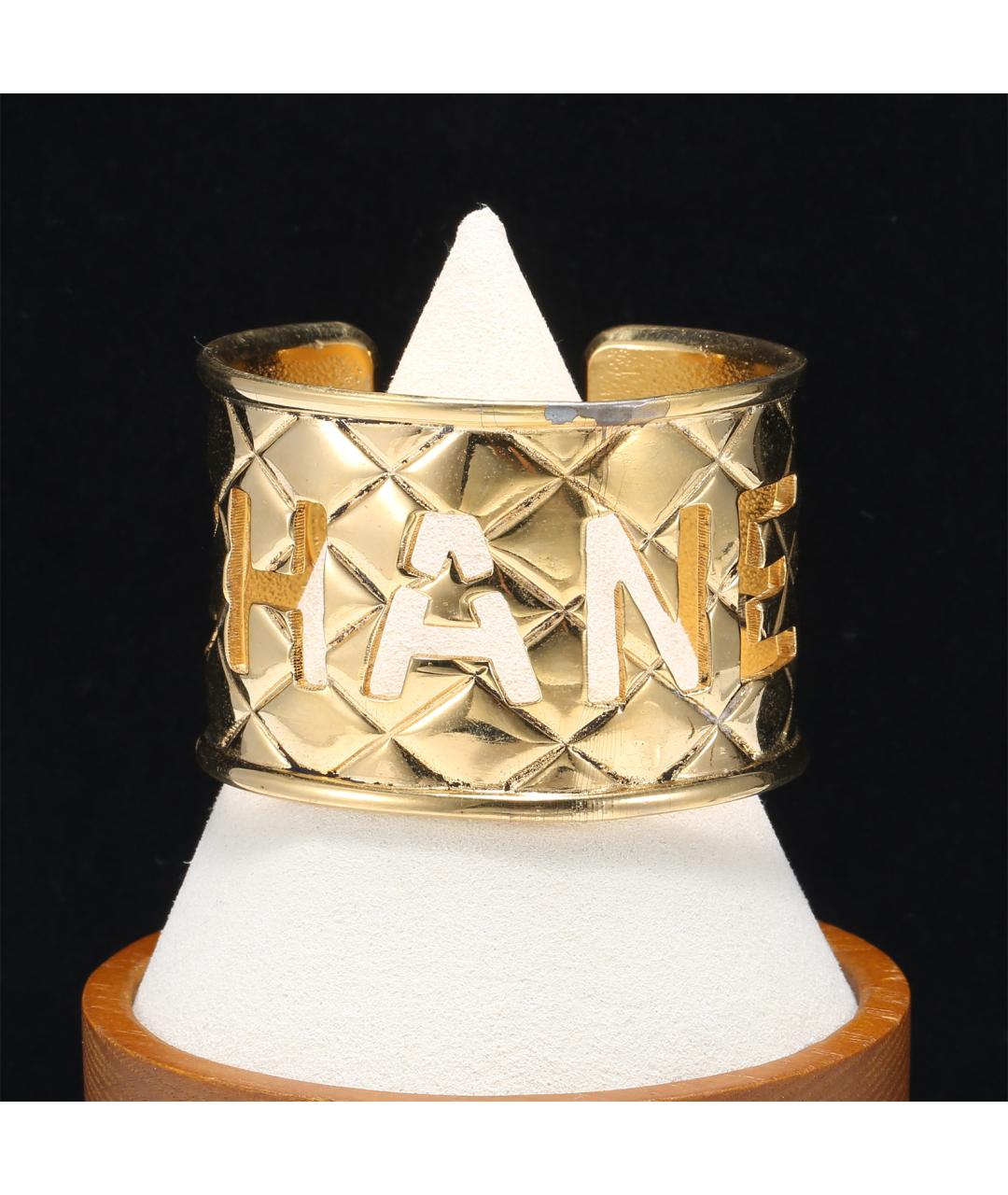 CHANEL Золотой металлический браслет, фото 2