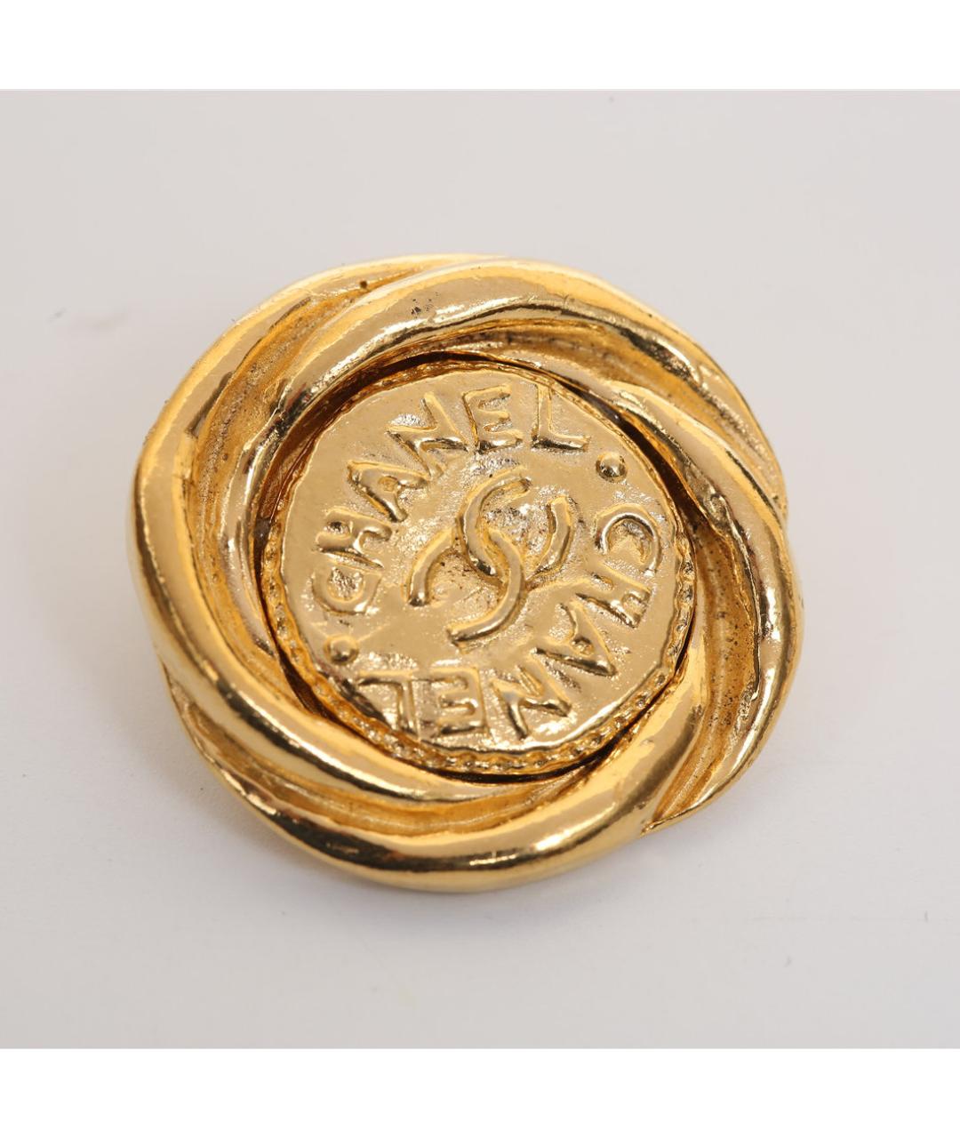 CHANEL Золотые металлические клипсы, фото 3