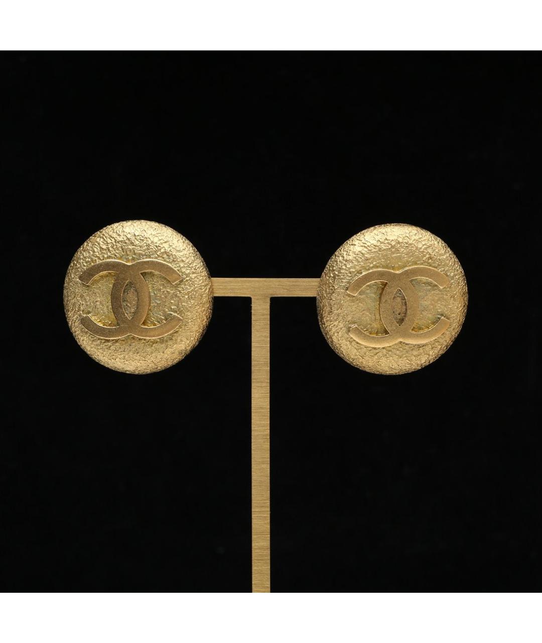 CHANEL Золотые металлические клипсы, фото 2