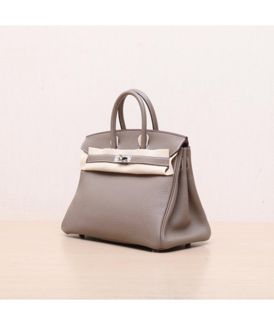 HERMES Серая сумка с короткими ручками, фото 4