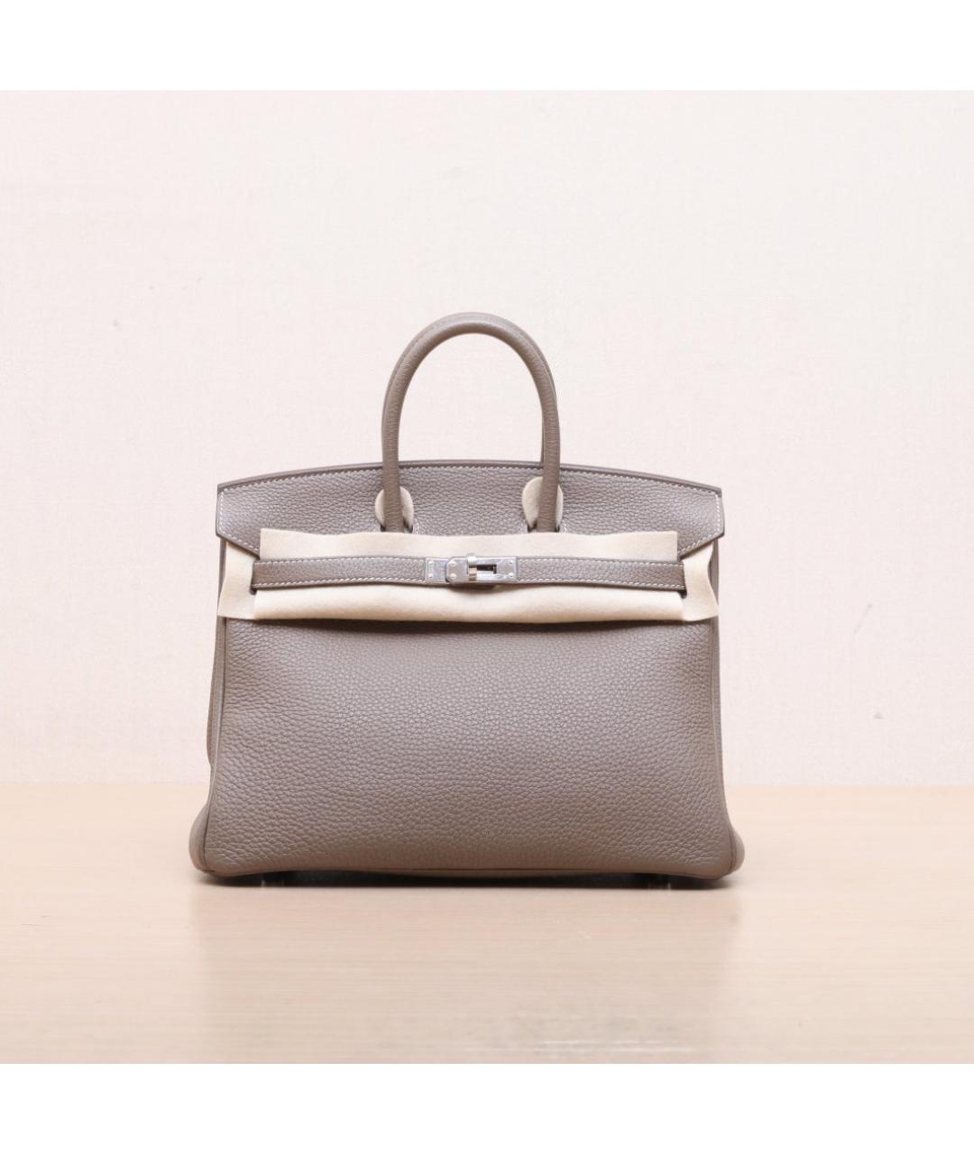 HERMES Серая сумка с короткими ручками, фото 3