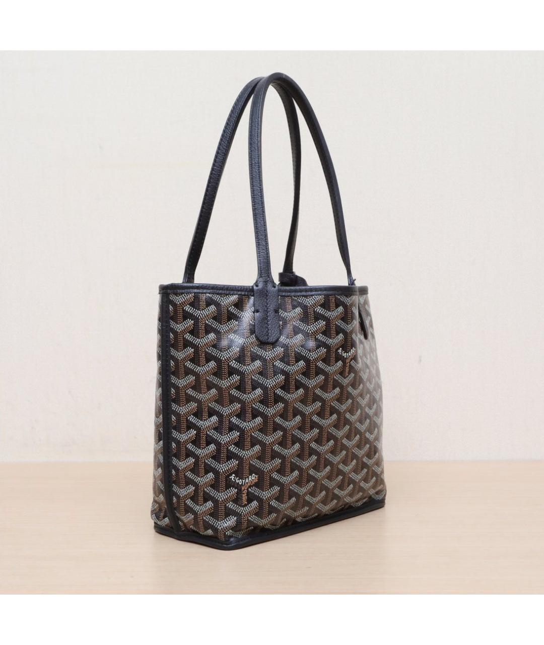 GOYARD Черная кожаная сумка тоут, фото 6