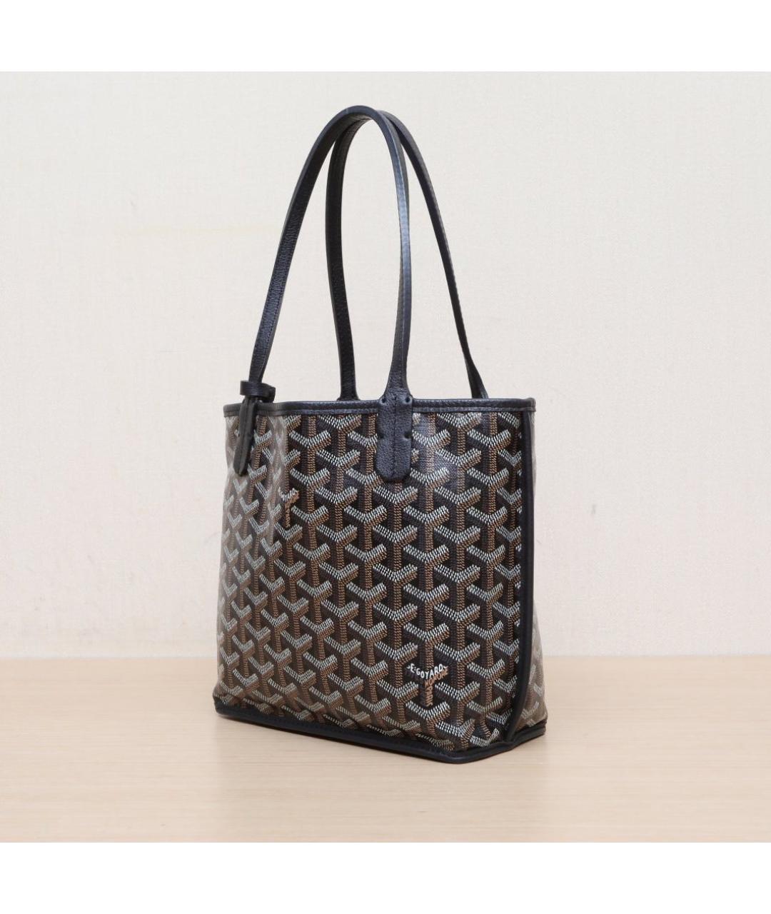 GOYARD Черная кожаная сумка тоут, фото 4