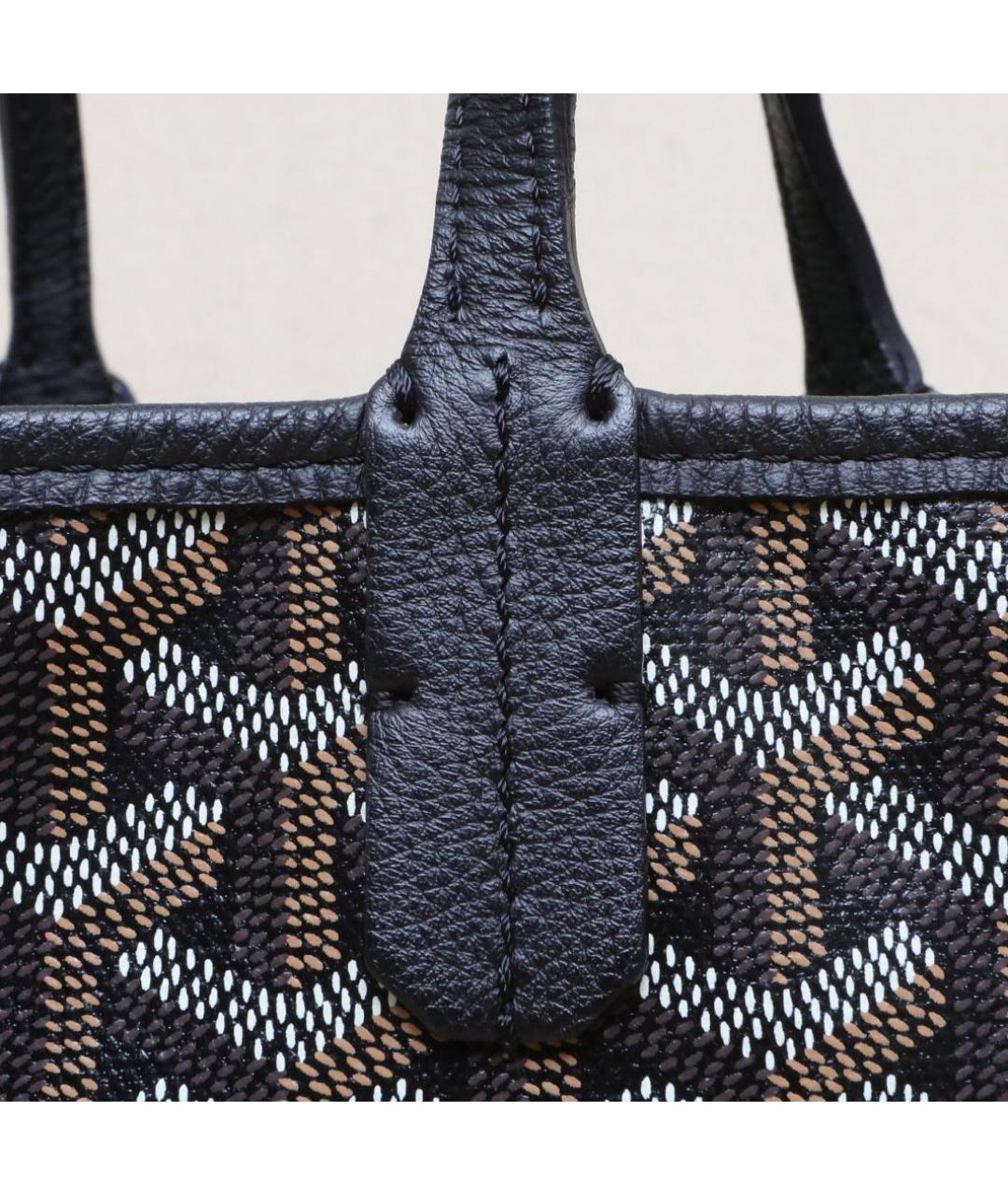 GOYARD Черная кожаная сумка тоут, фото 8