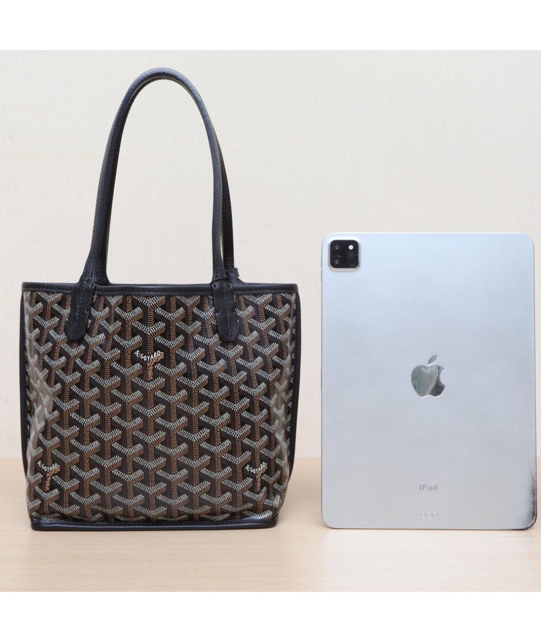 GOYARD Черная кожаная сумка тоут, фото 7