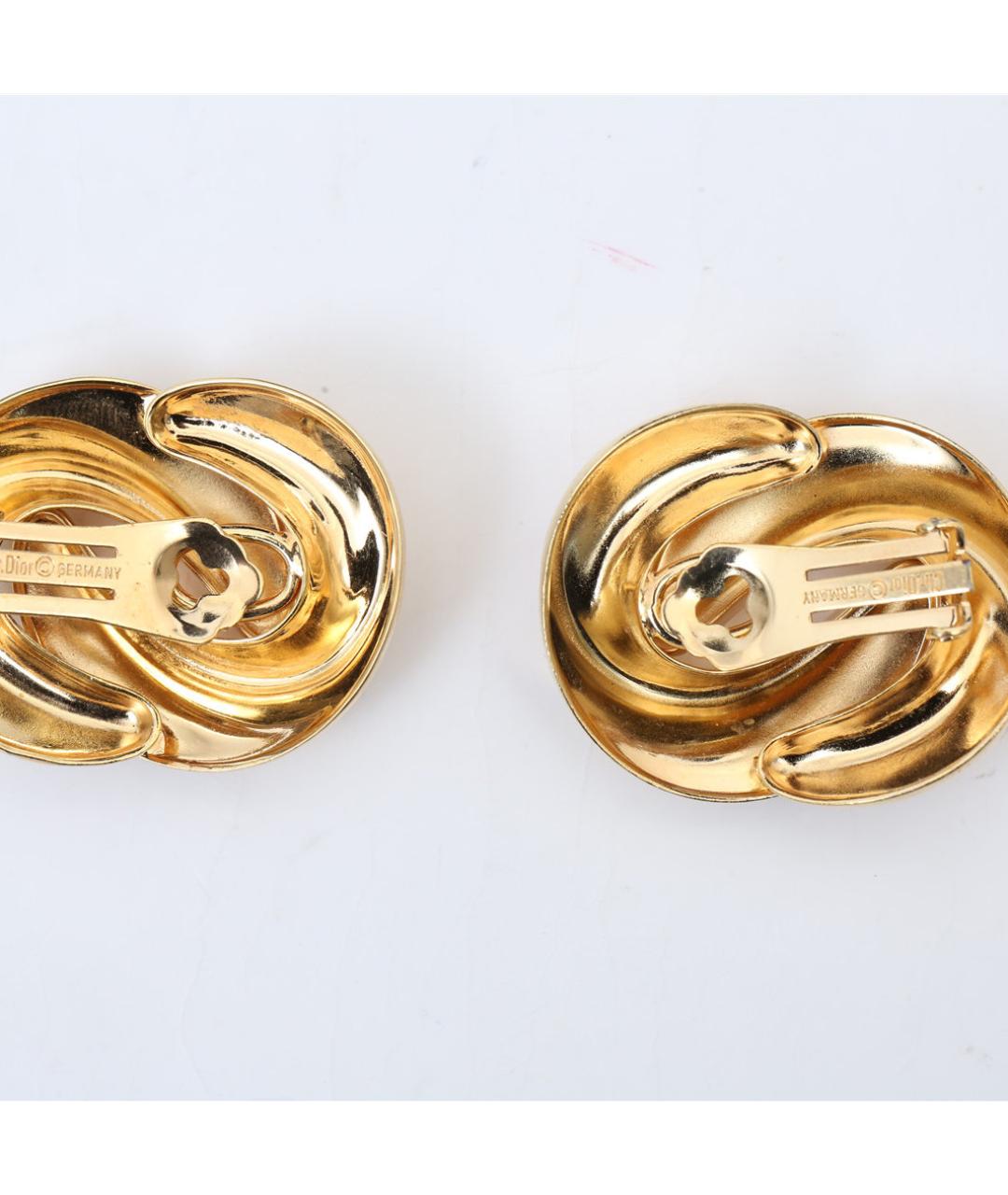 CHRISTIAN DIOR Золотые металлические клипсы, фото 7