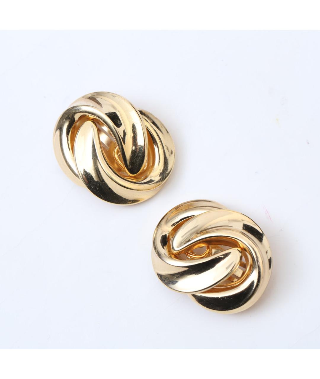 CHRISTIAN DIOR Золотые металлические клипсы, фото 4