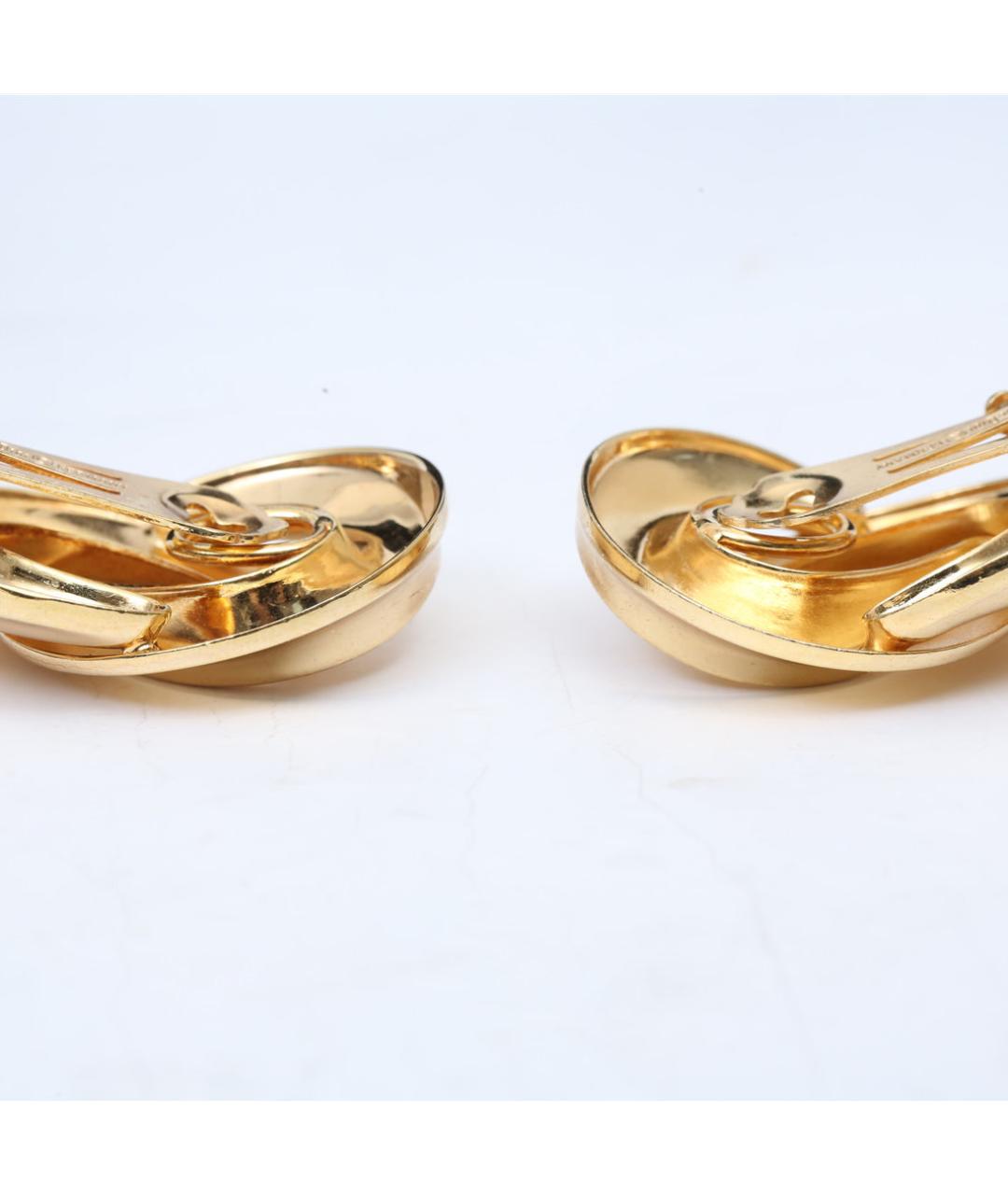 CHRISTIAN DIOR Золотые металлические клипсы, фото 8