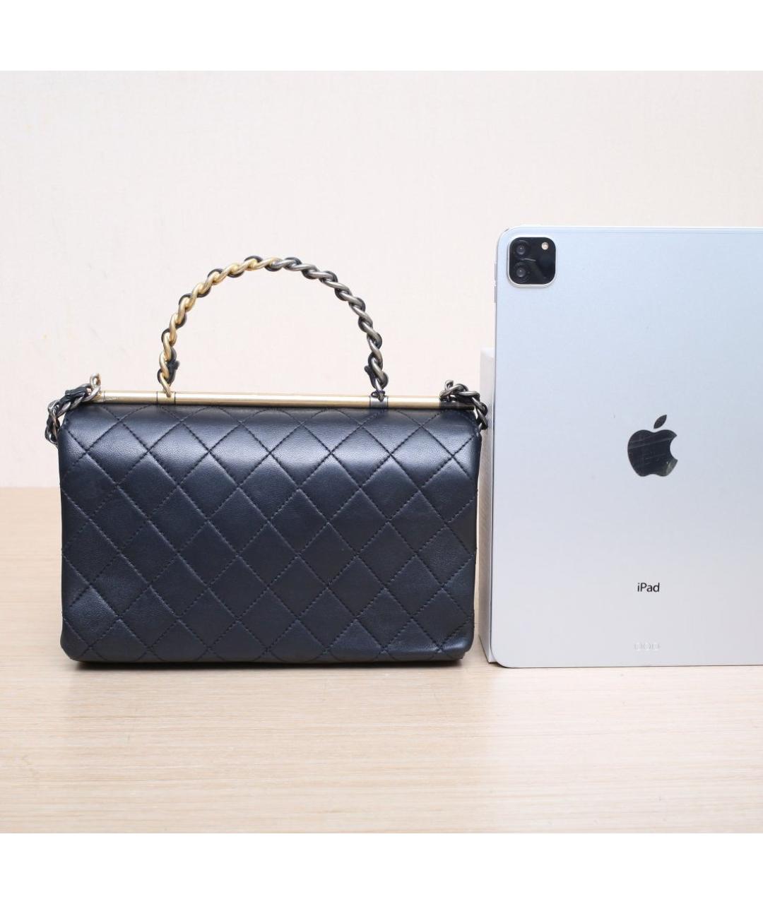 CHANEL Черная сумка с короткими ручками, фото 7